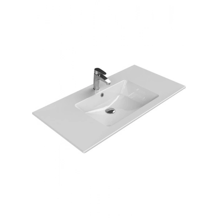 Turkuaz Seramik Ibiza 101 cm Etajerli Lavabo