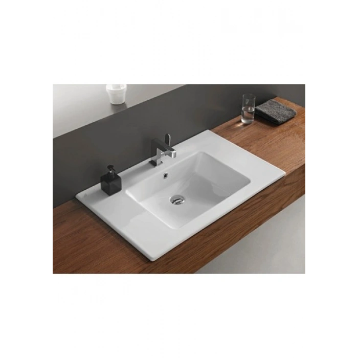 Turkuaz Seramik Ibiza 81 cm Etajerli Lavabo