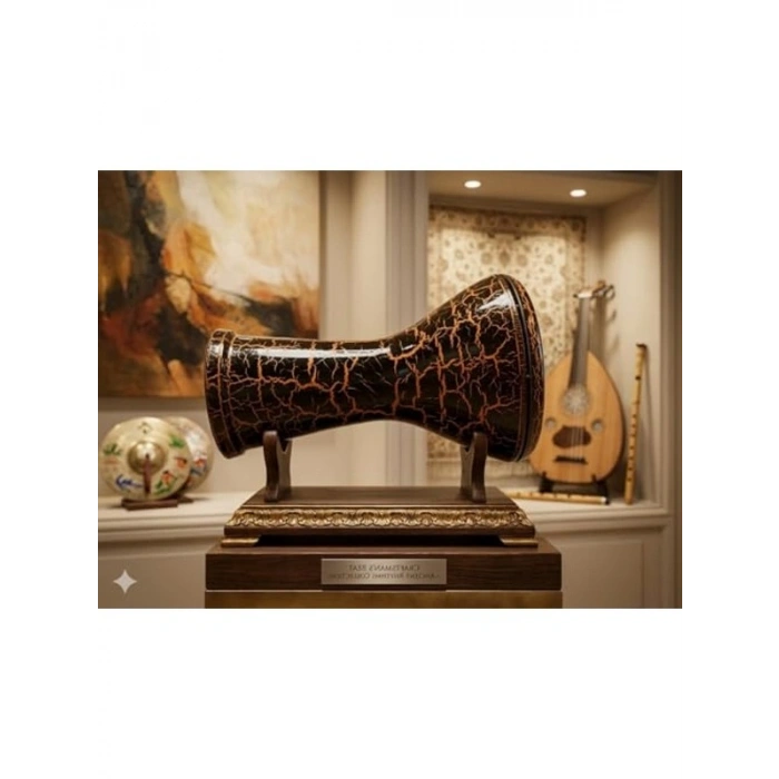 Turuncu Çatlak Desenli 22 cm Darbuka, 5 Numara