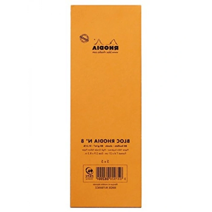 Turuncu Kareli Bloknot, 74x210 mm