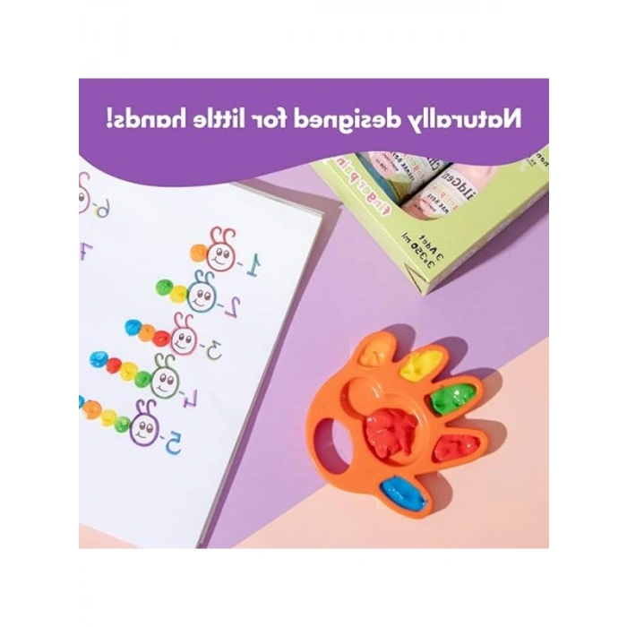 Turuncu Parmak Boya Paleti ile Çocuklar için Eğlenceli Boyama