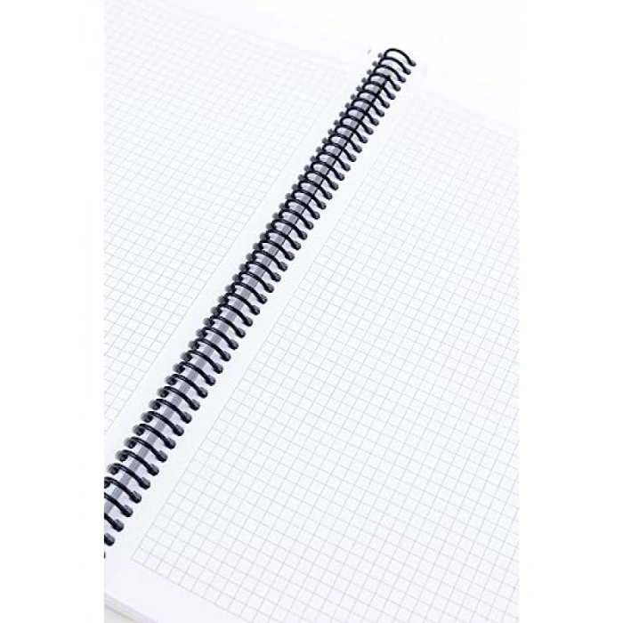 Turuncu PP Kapaklı Spiralli Defter, A4 Boyut, 80 Yaprak Kareli