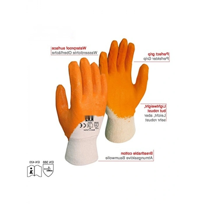 Turuncu Renk Koruyucu Eldiven No:10