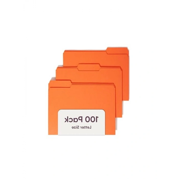 Turuncu Renkli 1/3 Kesik Sekmeli Dosya Klasörü, 100 Adet