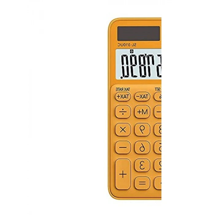 Turuncu Renkli Cep Hesap Makinesi, 10 Haneli