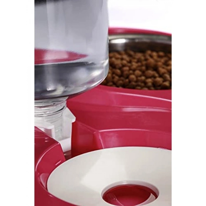 Turuncu Renkli Hazneli Mama ve Su Kabı Seti - 500 ml