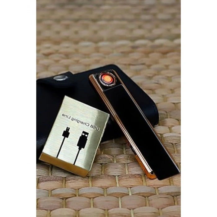 Tusah Şarjlı Usb Li Çakmak Kişiye Özel Kodlu Baskılı m Hedıyeli Tek Ebat Siyah Şarjlıbince