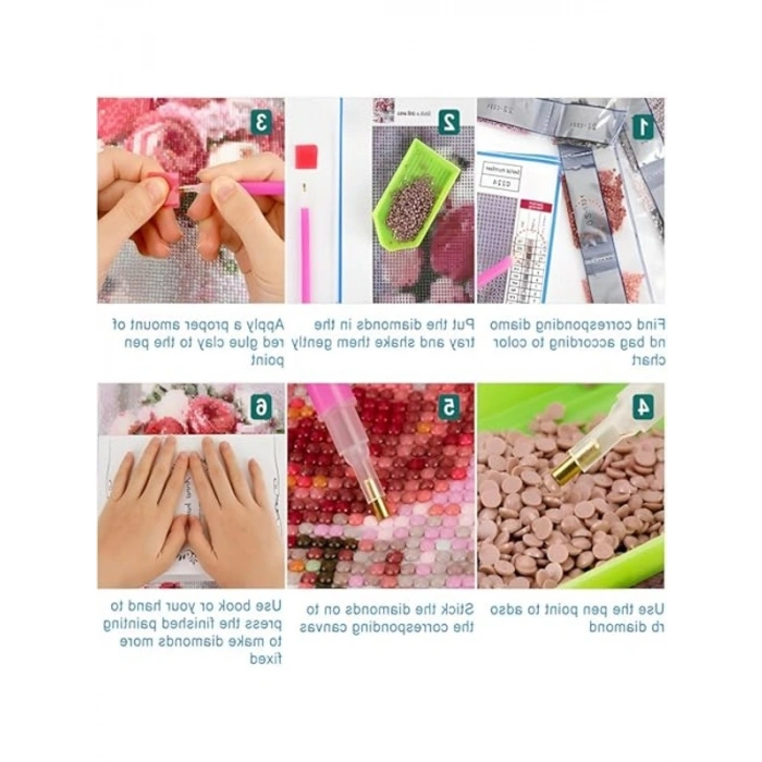 Tuval 5D Yapışan Boncuk Mozaik Tablo 24 * 30 cm SDC-08