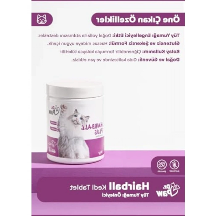 Tüy Yumağı Engelleyici Premium Kedi Tableti, 60 Adet