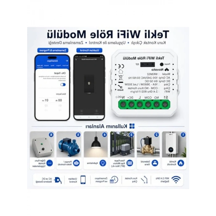 Tuya ve Smart Life Uyumlu WiFi Kuru Kontak Modülü