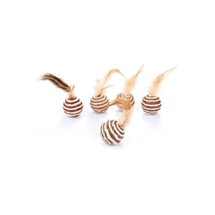 Tüylü Örgü Kedi Oyun Topu - 5 cm