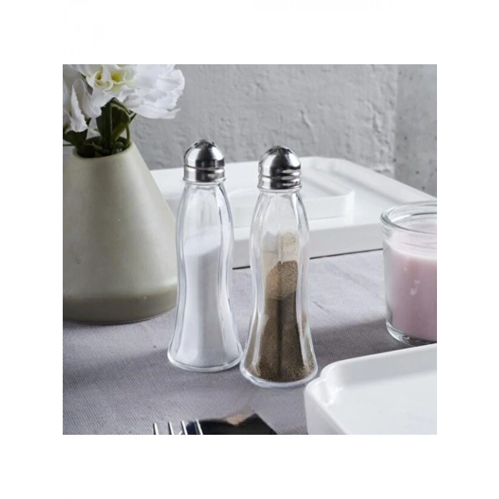 Tuzluk ve Biberlik Seti - 2li - 45ml Cam Gövde