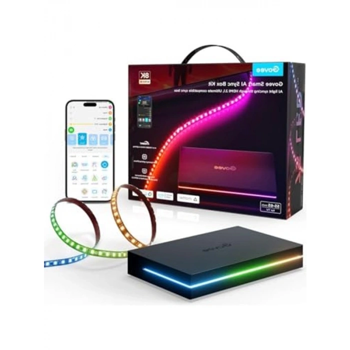 TV Arkası LED Ambiyans Aydınlatma, Govee AI Sync Box ile Kolay Kullanım