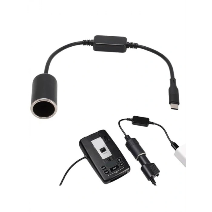 Type C Çakmak Adaptörü, 5V-12V Araba Cihazları İçin Güç Kaynağı