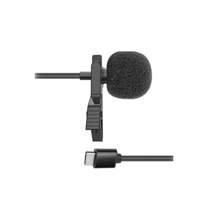 Type-C Uyumlu Mini Klipsli Mikrofon, Lavalier Tasarım