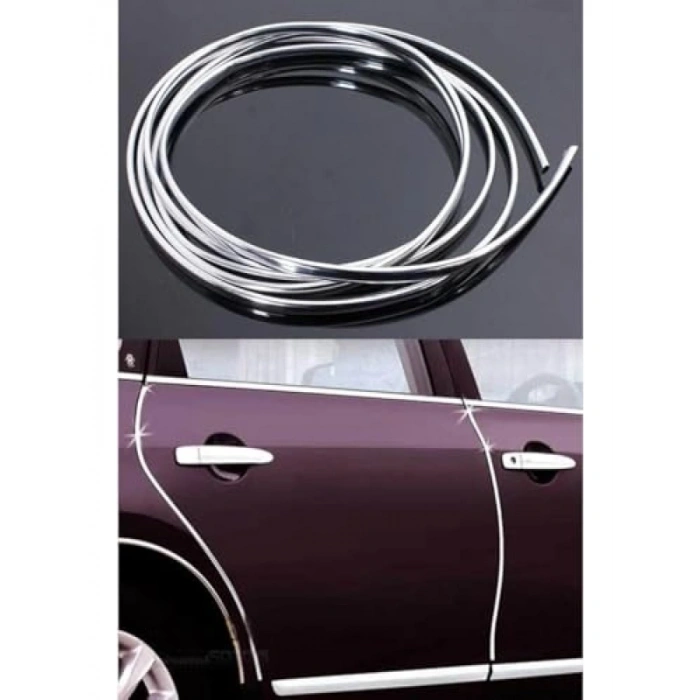 U Tipi Krom Nikelaj Kapı Koruma Şeridi - 5 Metre