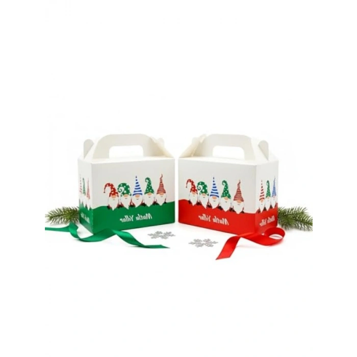 Üç Farklı Renkli Yılbaşı Hediye Kutusu Seti, 10x14 cm