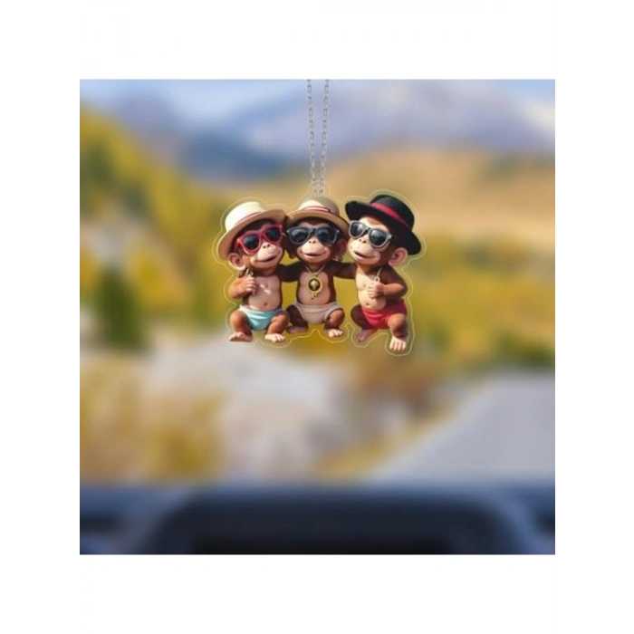 Üç Kafadar Araba Ayna Süsü, Pleksi Malzeme ile Üretilmiştir