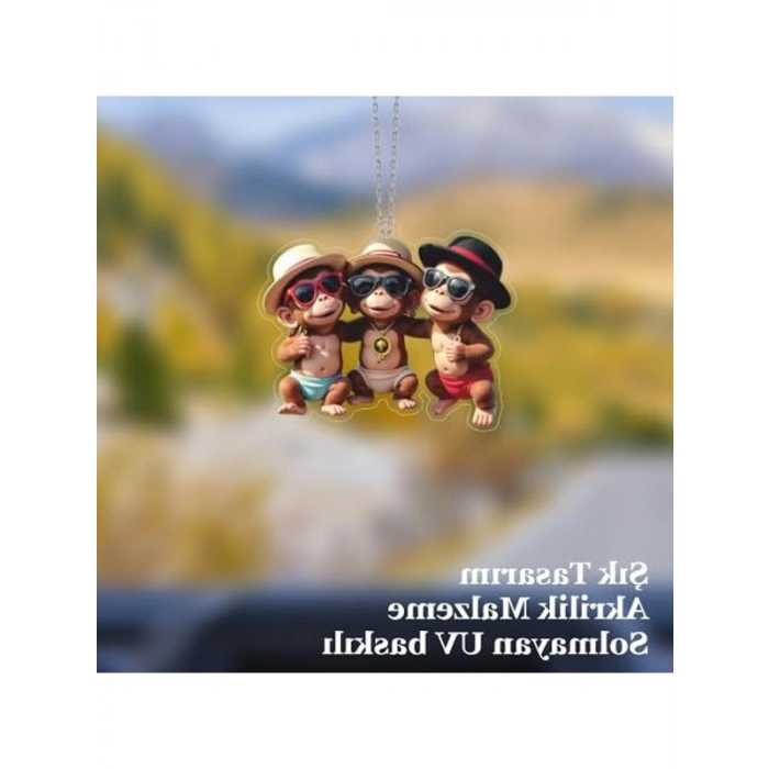 Üç Kafadar Araba Ayna Süsü, Pleksi Malzeme ile Üretilmiştir