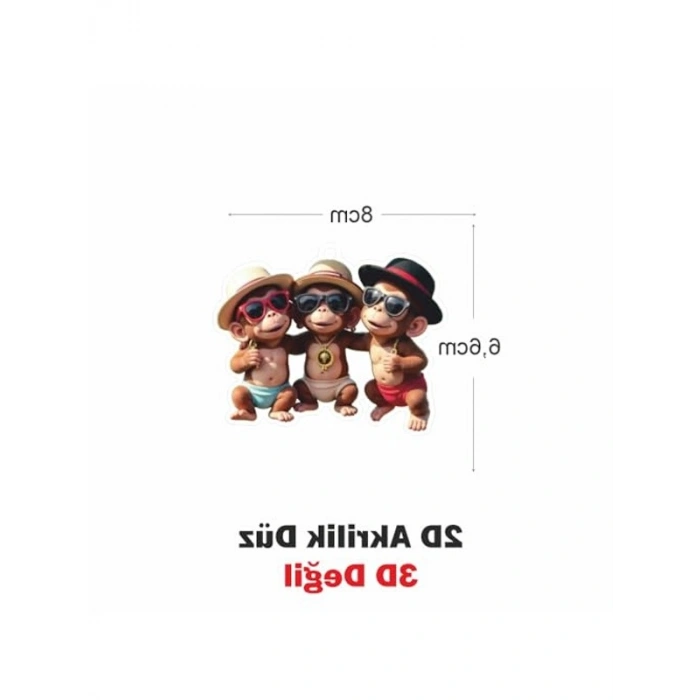 Üç Kafadar Araba Ayna Süsü, Pleksi Malzeme ile Üretilmiştir