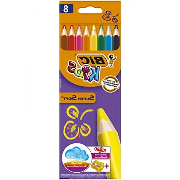 Üç Kenarlı Yumuşak Boyama Kalem Seti - 8 Renk