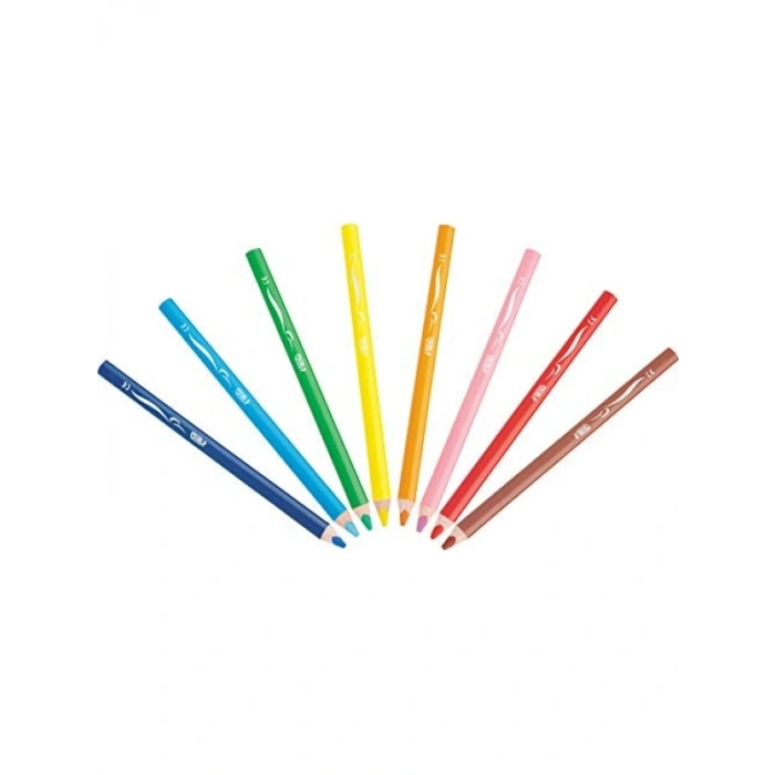 Üç Kenarlı Yumuşak Boyama Kalem Seti - 8 Renk