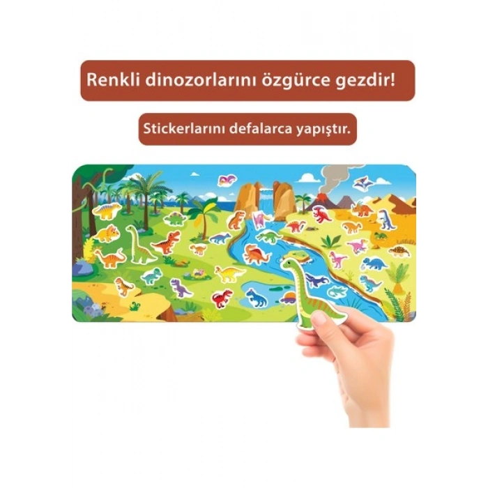 Uçan Kitap Tükenmeyen Jöle Sticker Kitabı - Dinozorlar