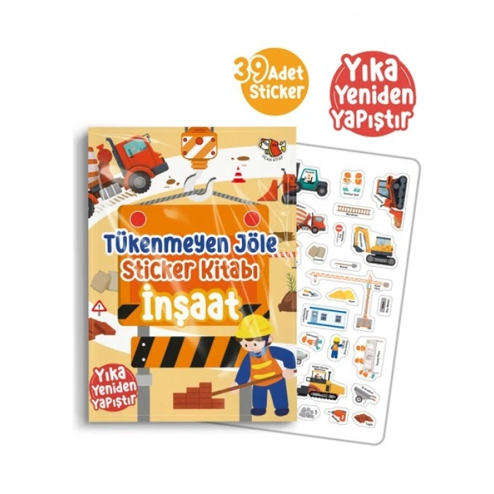 Uçan Kitap Tükenmeyen Jöle Sticker Kitabı - İnşaat