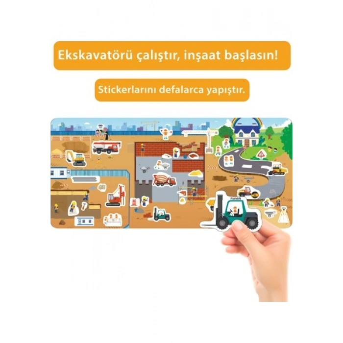 Uçan Kitap Tükenmeyen Jöle Sticker Kitabı - İnşaat
