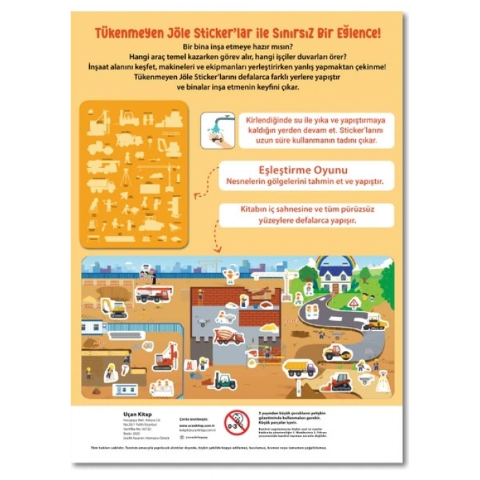 Uçan Kitap Tükenmeyen Jöle Sticker Kitabı - İnşaat
