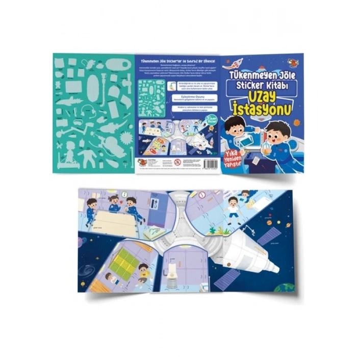 Uçan Kitap Tükenmeyen Jöle Sticker Kitabı - Uzay Istasyonu
