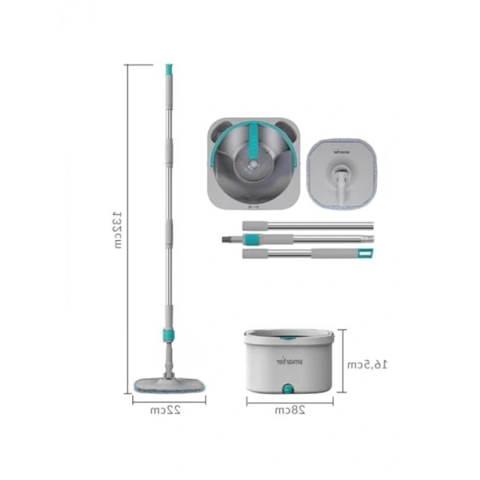 Üçgen Aparat ile Temiz & Kirli Su Ayırma Özellikli Mop Seti