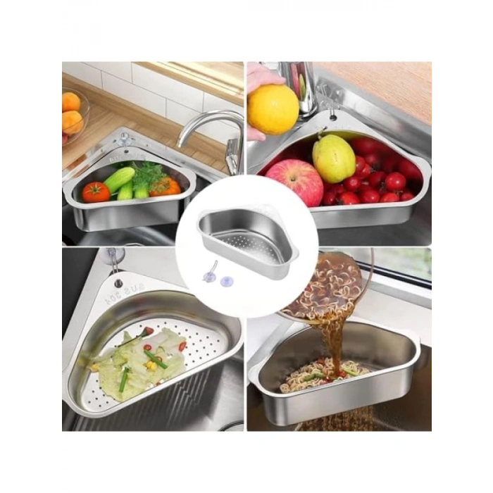 Üçgen Paslanmaz Çelik Lavabo Süzgeci - 304 Çelik