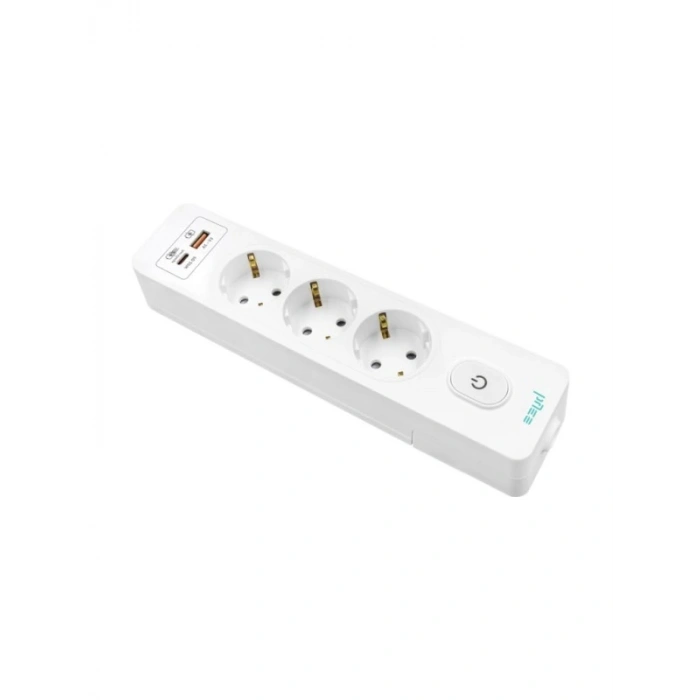 Üçlü Anahtarlı USB Hızlı Şarjlı Topraklı Priz, 2m, Çocuk Korumalı