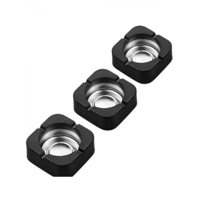 Üçlü Renkli Küllük Seti - Paslanmaz Çelik ve Silikon Dış Yüzey