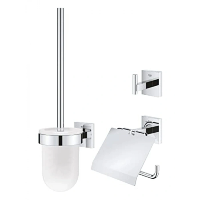 Üçlü Tuvalet Aksesuar Seti, Krom Kaplama