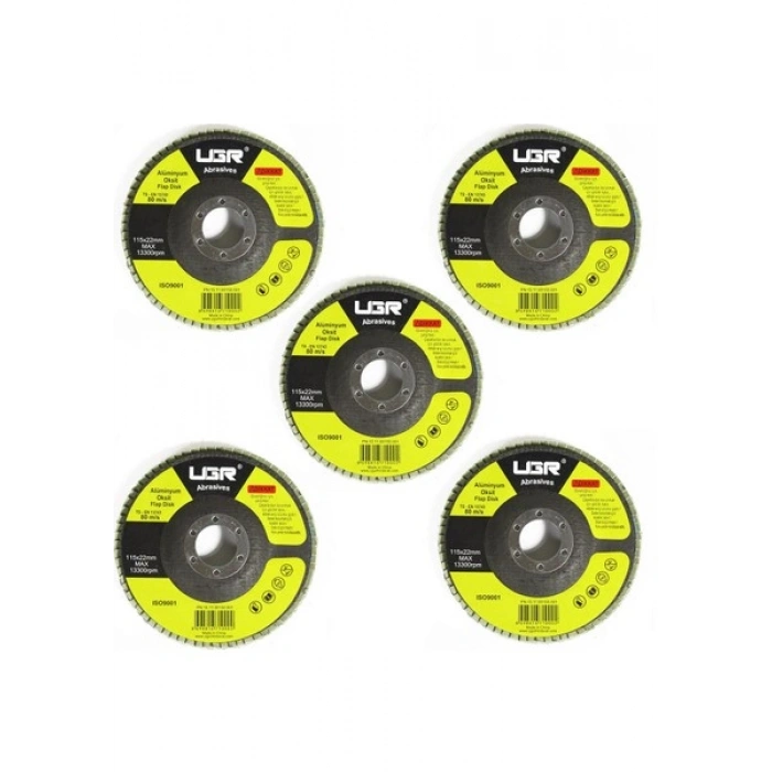 Ugr Alüminyum Oksit Flap Disk Zımpara 115 x 22 mm 5li