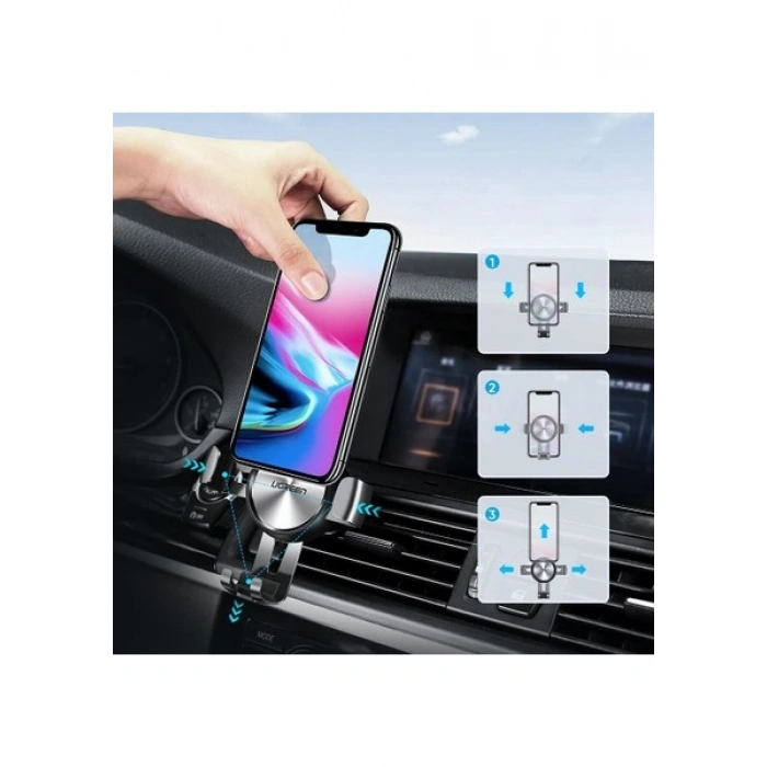 UGREEN Araç İçi Telefon Tutucu Air Vent , Uzay Grisi - 50564