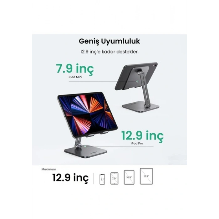 UGREEN Ayarlanabilir Metal Tablet Tutucu Standı, Uzay Grisi - 40393