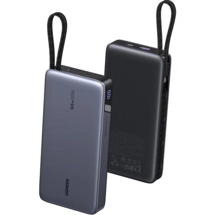 Ugreen Nexode 25.000 Mah 165W Akıllı Ekranlı, Dahili Usb-C Kablolu, Hızlı Şarj Powerbank, 55995B