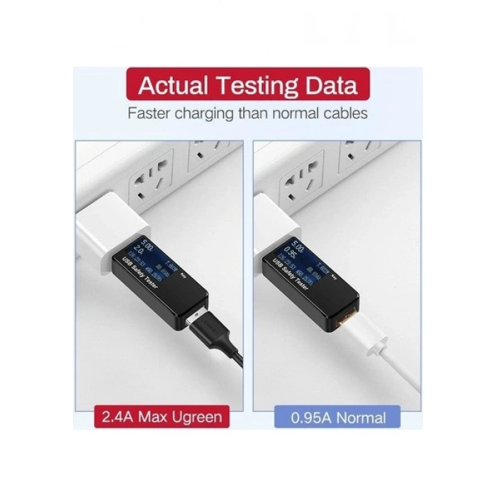 UGREEN USB-A to Micro USB Hızlı Şarj Kablosu 1 Metre, Siyah, 60136