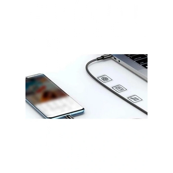 Ugreen Usb-C 100W 5A Qc Pd Örgülü Hızlı Şarj Kablosu, 1 Metre, Siyah, 65249