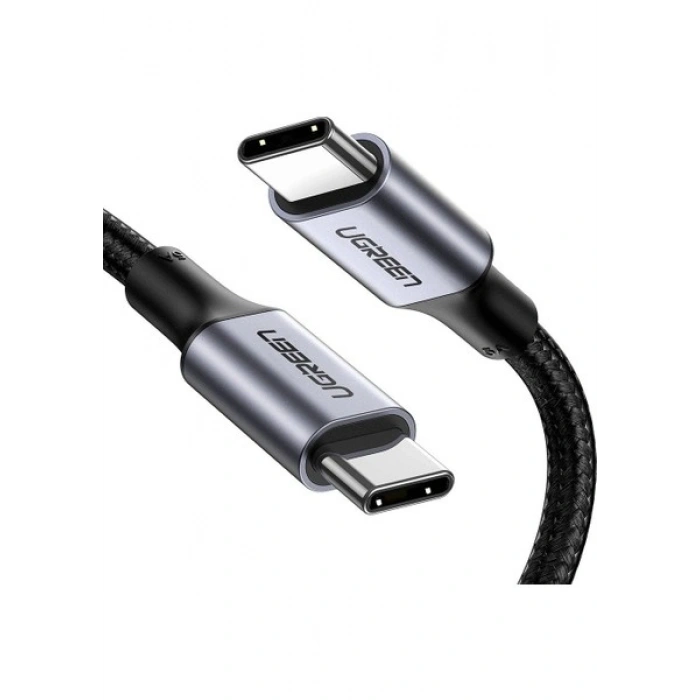 Ugreen Usb-C 100W 5A Qc Pd Örgülü Hızlı Şarj Kablosu, 3 Metre, Siyah - 90120