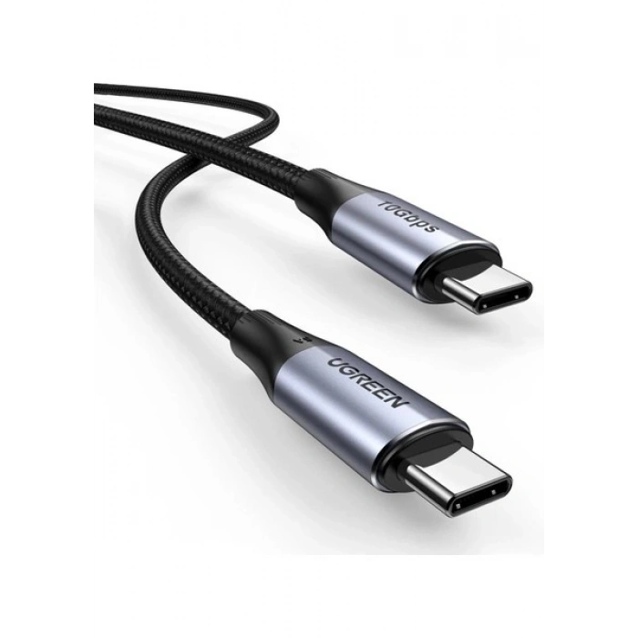 UGREEN USB-C 100W Thunderbolt USB3.1 GEN2 5A QC PD Hızlı Şarj Kablosu, 1 m, Siyah, 80150
