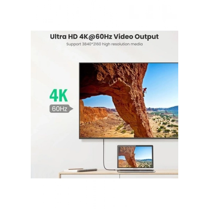 UGREEN USB-C 100W Thunderbolt USB3.1 GEN2 5A QC PD Hızlı Şarj Kablosu, 1 m, Siyah, 80150