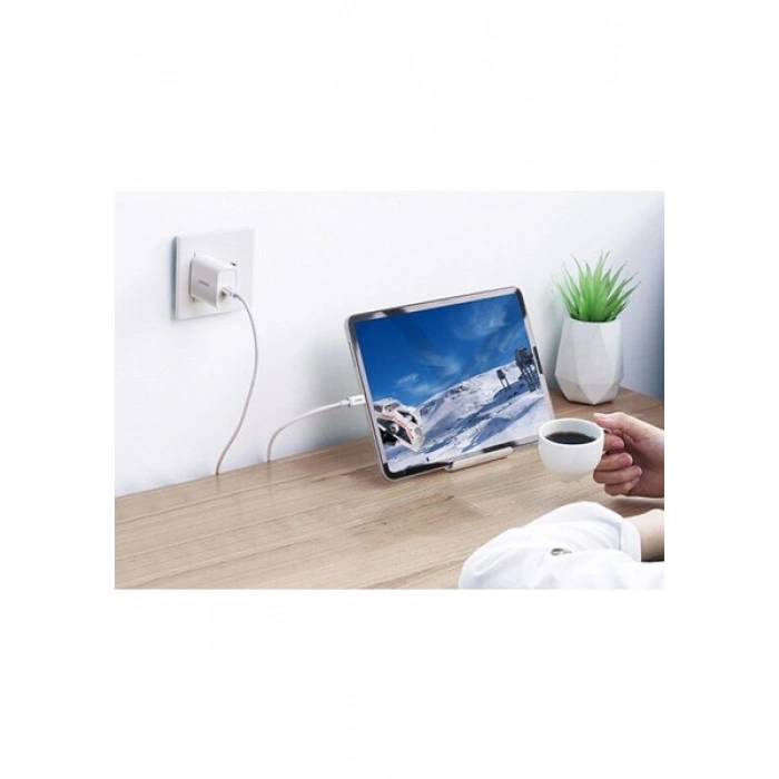 UGREEN USB-C 60W 3A QC PD Hızlı Şarj Kablosu, 1 m, Beyaz, 60518