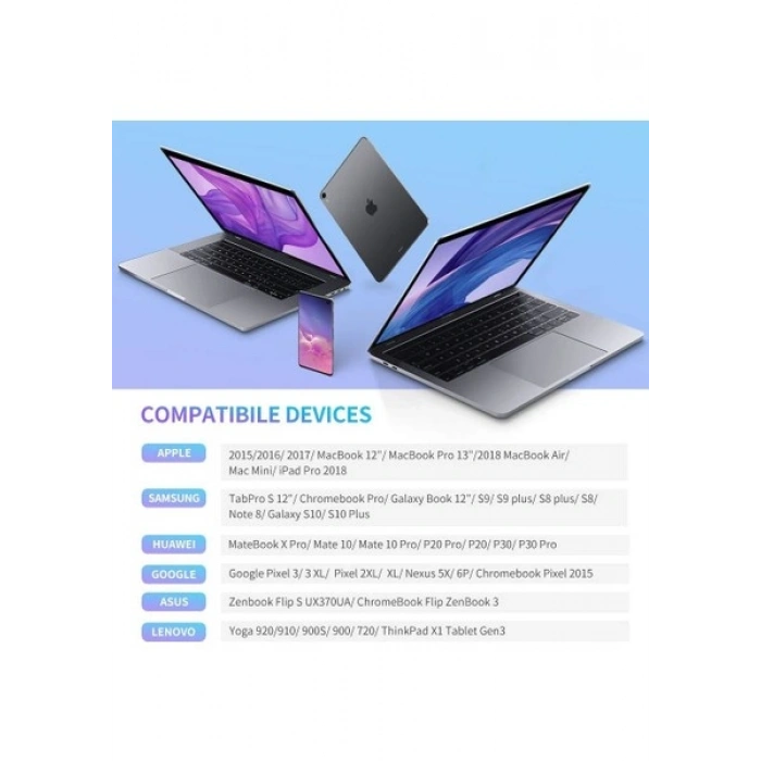 UGREEN USB-C 60W 3A QC PD Örgülü Hızlı Şarj Kablosu, 1 m, Siyah, 50150