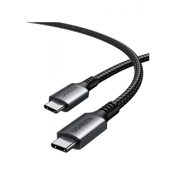 Ugreen Usb-C 60W 3A Qc Pd Örgülü Hızlı Şarj Kablosu, 1 Metre, Siyah, 15373
