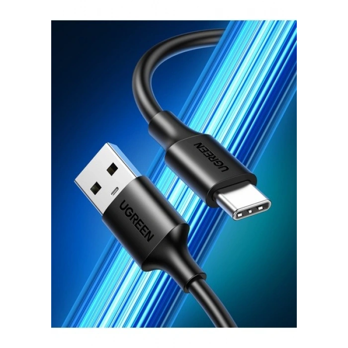 UGREEN USB-C - USB-A 3A QC Hızlı Şarj Kablosu, 1 m, Siyah, 60116