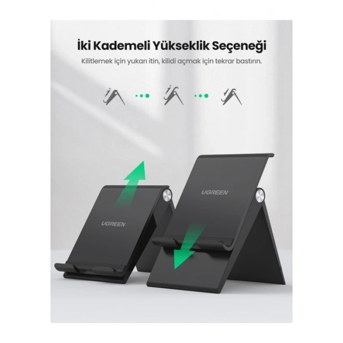UGREEN Yükseklik Ayarlı Telefon Tutucu Standı, Siyah, 80903